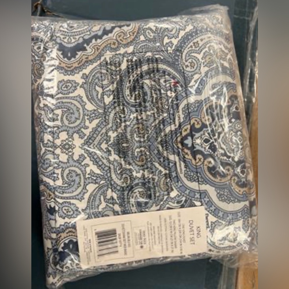 Carson Carrington Harstad Blue Cotton 3-piece Duvet Cover Set King - Picture 6 of 6